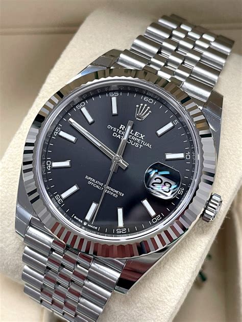 rolex datejust black dial jubilee